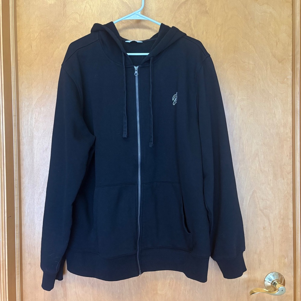 Peloton Full Zip Hoodie Women XL Black Fleece Logo Activewear Sweatshirt